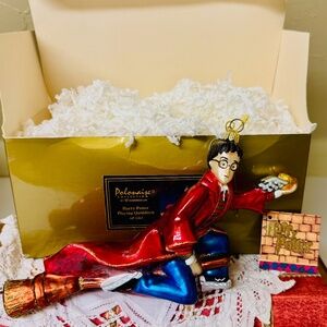 Kurt S. Adler Polonaise HARRY POTTER PLAYING QUIDDITCH Glass Christmas Ornament
